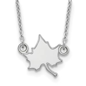 10k White Gold Indiana State Small Pendant Necklace